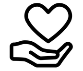 giving heart and hand icon